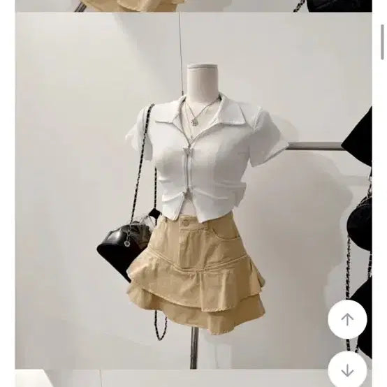 [BUNJANG] Frill Shirring Ruffle Skirt (Ivory/Beige) / [새상품급인데 반값] 프릴 셔링 캉캉 스커트 (아이보리/베이지)