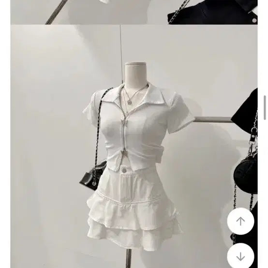 [BUNJANG] Frill Shirring Ruffle Skirt (Ivory/Beige) / [새상품급인데 반값] 프릴 셔링 캉캉 스커트 (아이보리/베이지)