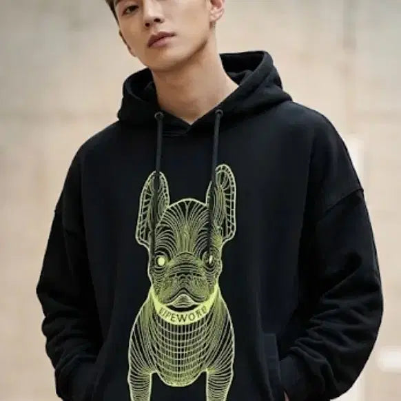[BUNJANG] LifeWork Black Hoodie L / 라이프워크 블랙 후드티 L [필독]