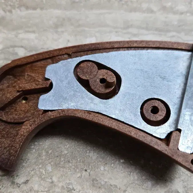 [BUNJANG] Tanaka Colt Python Checkered Wood Grip / 다나카 콜트 파이슨용 오버사이즈 체커드 우드그립 (무게추 내장)