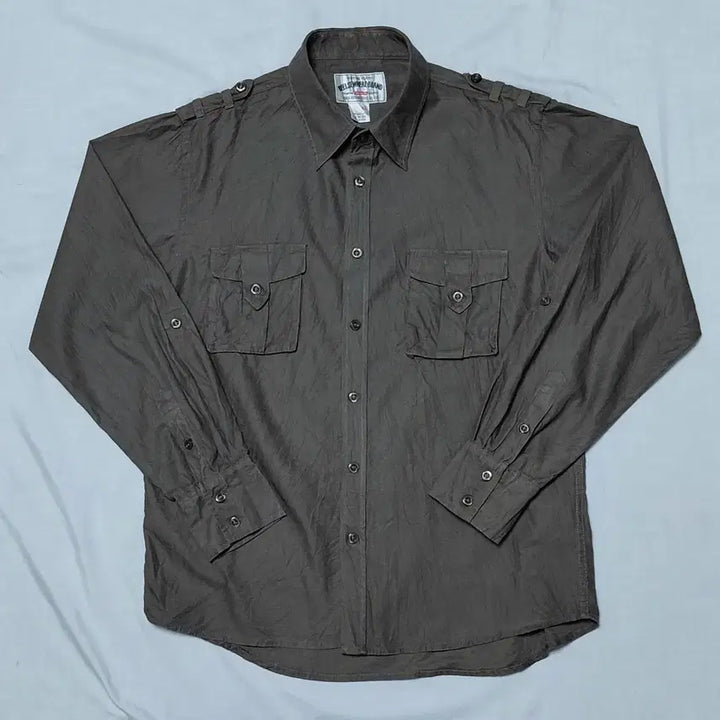 [BUNJANG] BEELSEWHERE Military Epaulette Roll-up Shirt / [LL] BEELSEWHERE 밀리터리 견장 롤업 셔츠
