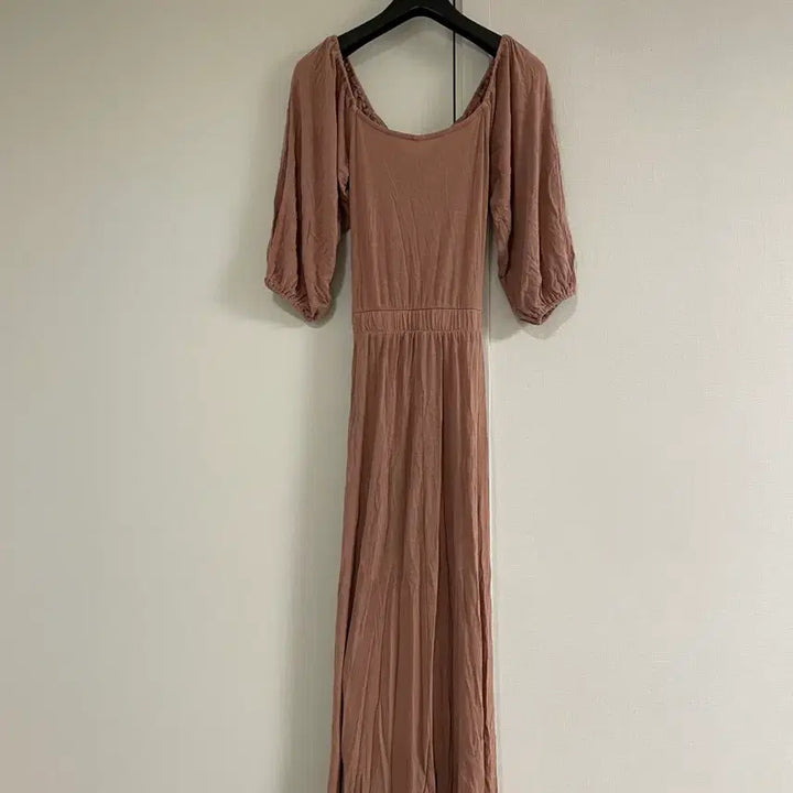[BUNJANG] Pink Shirred Long Dress / 셔링 롱 원피스