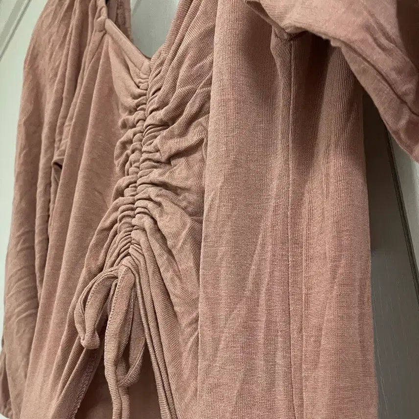 [BUNJANG] Pink Shirred Long Dress / 셔링 롱 원피스