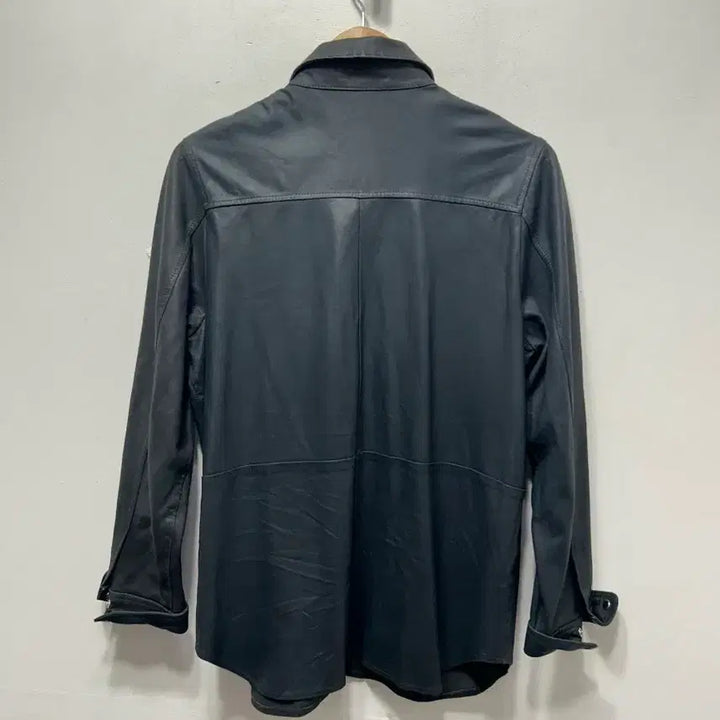 [BUNJANG] Black Leather Shirt Blouse / 블랙 가죽 셔츠 남방 66