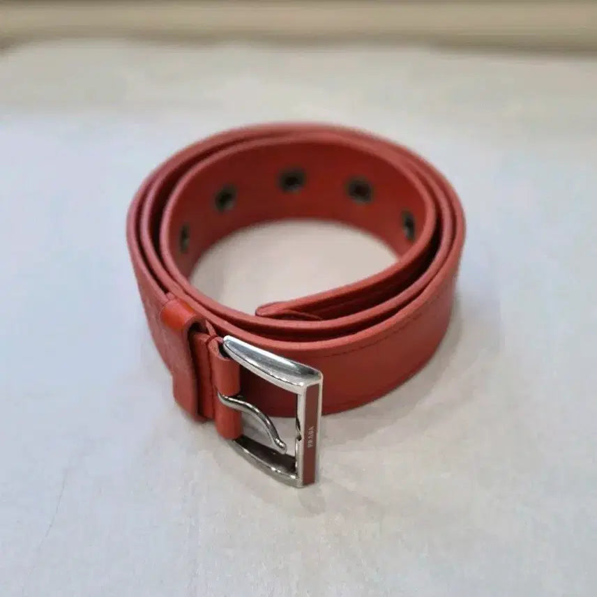 [BUNJANG] PRADA Orange Leather Belt / PRADA 프라다 정품 오렌지 레더 벨트