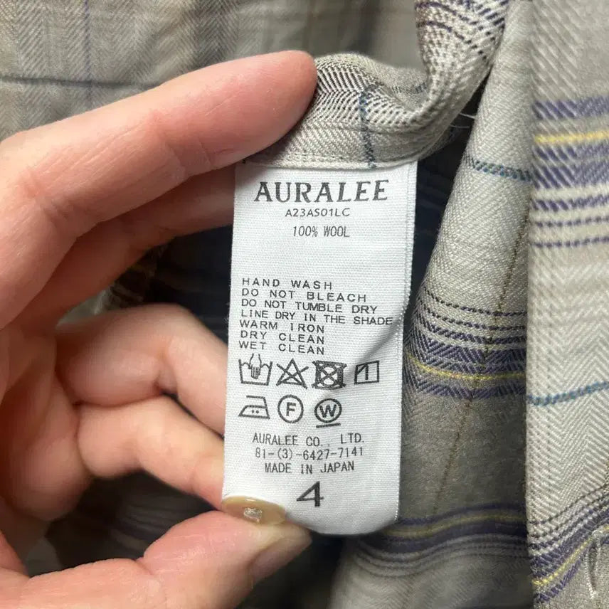 [BUNJANG] Auralee 23AW Super Light Wool Check Shirt Light Brown / [4] 23AW 오라리 슈퍼 라이트 울 체크 셔츠 라이트브라운