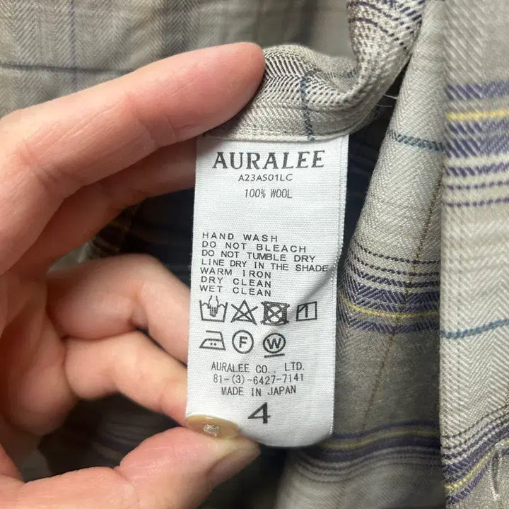 [BUNJANG] Auralee 23AW Super Light Wool Check Shirt Light Brown / [4] 23AW 오라리 슈퍼 라이트 울 체크 셔츠 라이트브라운