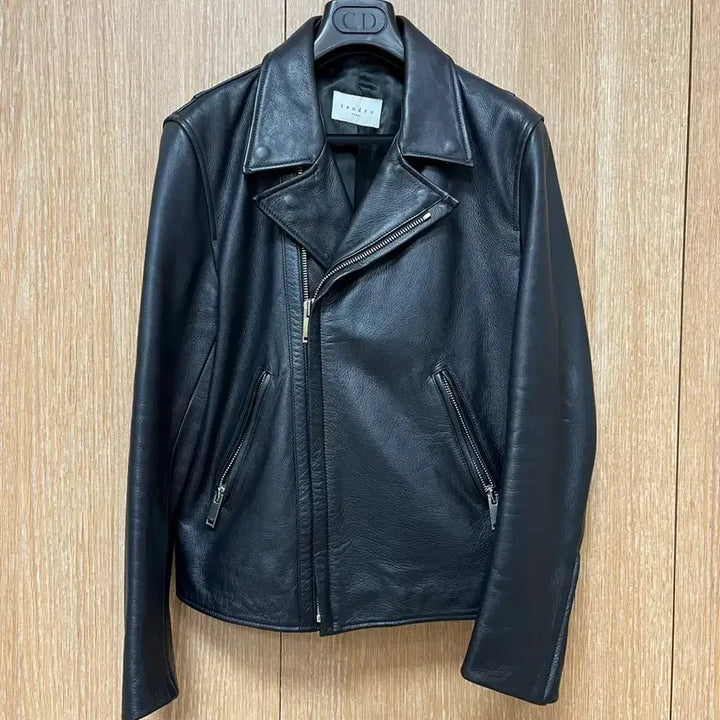 [BUNJANG] Sandro Navy Leather Rider Jacket / 산드로 네이비 레더 라이더 자켓