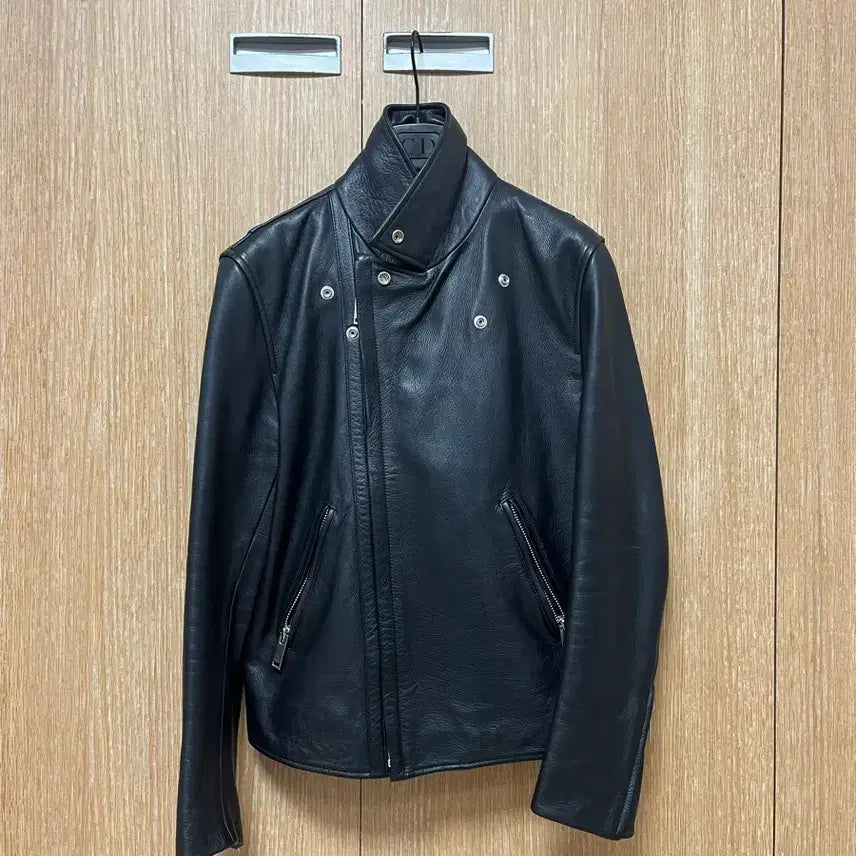 [BUNJANG] Sandro Navy Leather Rider Jacket / 산드로 네이비 레더 라이더 자켓