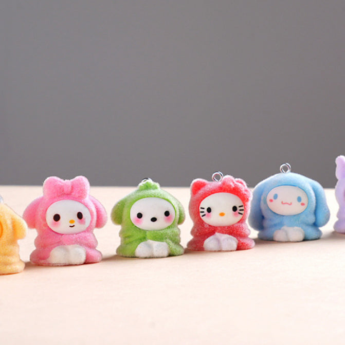 [BUNJANG] Hello Kitty Mini Figure Keychain Set (6 Types) / 키링형 키티 미니 피규어 6종 미니어처 세트