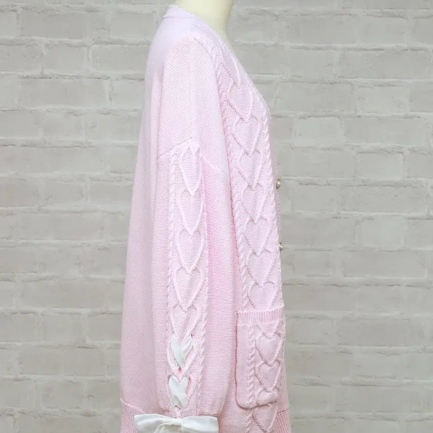 [BUNJANG] Amavel Sugar Ribbon Long Cardigan / Amavel 아마벨 슈가 리본 롱 가디건