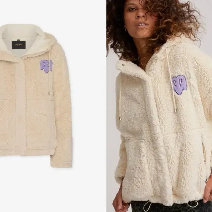 [BUNJANG] Maje Hooded Faux Fur Jacket / 마쥬 후드 페이크퍼자켓 정품