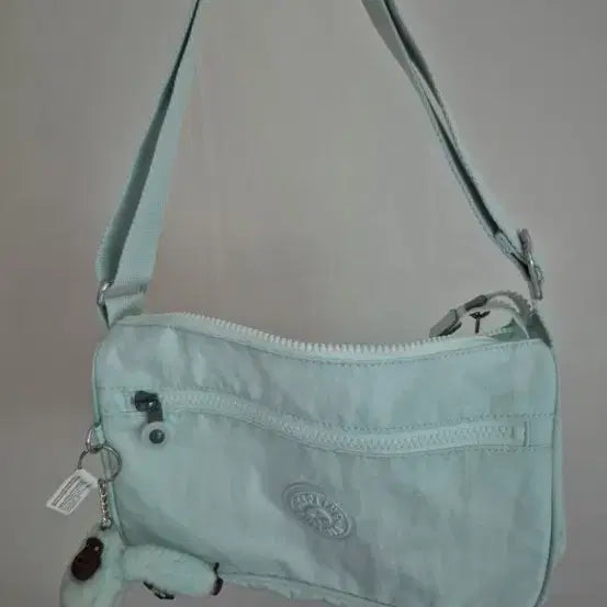 [BUNJANG] Kipling Shoulder Bag Mint Color / 키플링 가방 숄더백 민트색 인형 O링