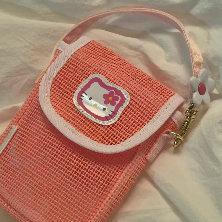 [BUNJANG] Vintage Kitty Mash Pouch / 고전키티 고전키티파우치 카오하나키티 매쉬파우치