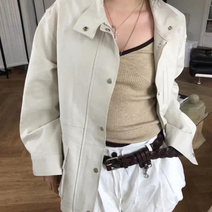 [BUNJANG] SELENE Pocket Jacket - Ivory / 셀레느 SELENE 클린 포켓 자켓 아이보리