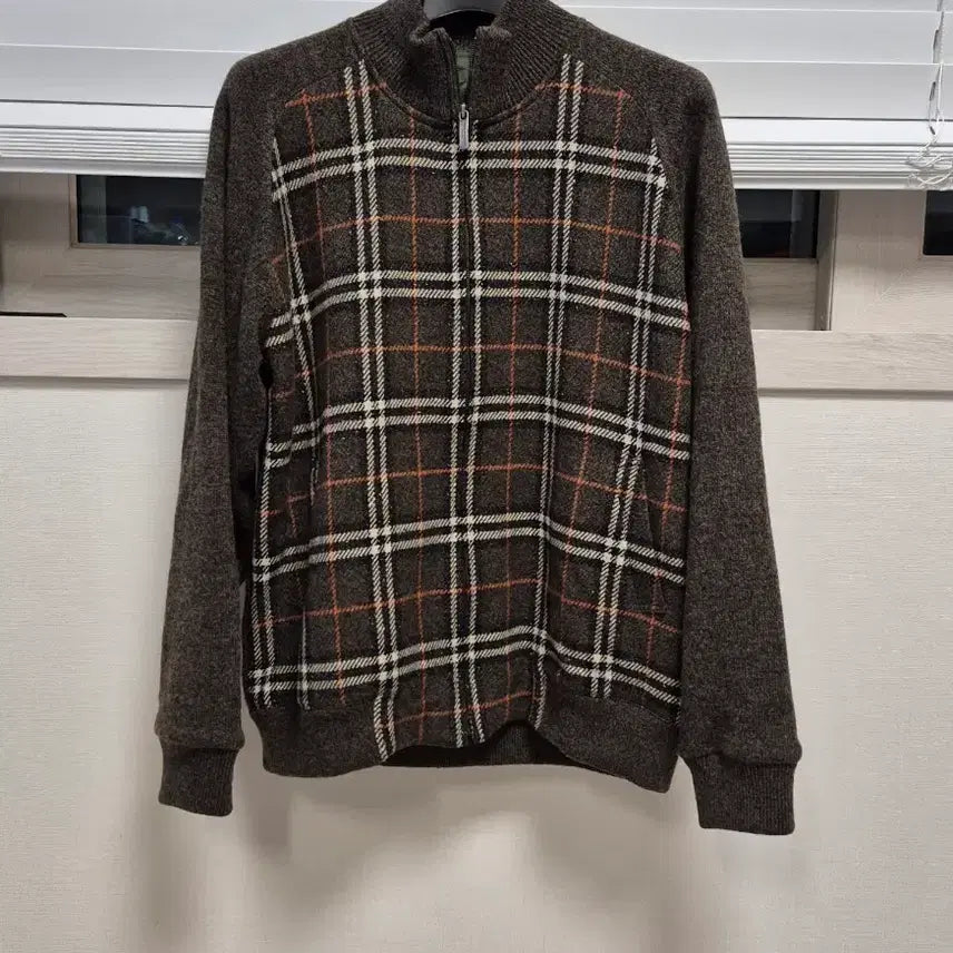 [BUNJANG] Burberry Check Knit Zip-Up Jacket / [버버리] 체크 니트 집업 판매합니다(사이즈: L~XL가능/색상: 카키)