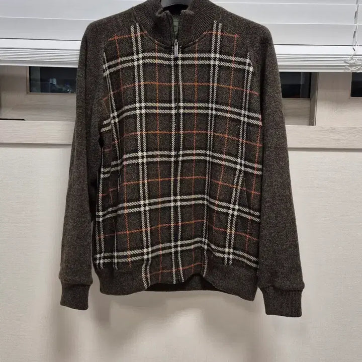 [BUNJANG] Burberry Check Knit Zip-Up Jacket / [버버리] 체크 니트 집업 판매합니다(사이즈: L~XL가능/색상: 카키)