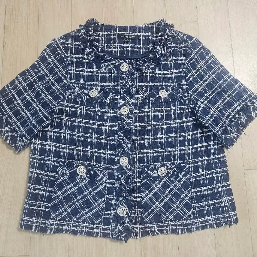 [BUNJANG] Plastic Island Tweed Short Sleeve Jacket S / 플라스틱 아일랜드 트위드 반팔자켓 S