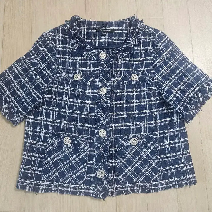 [BUNJANG] Plastic Island Tweed Short Sleeve Jacket S / 플라스틱 아일랜드 트위드 반팔자켓 S