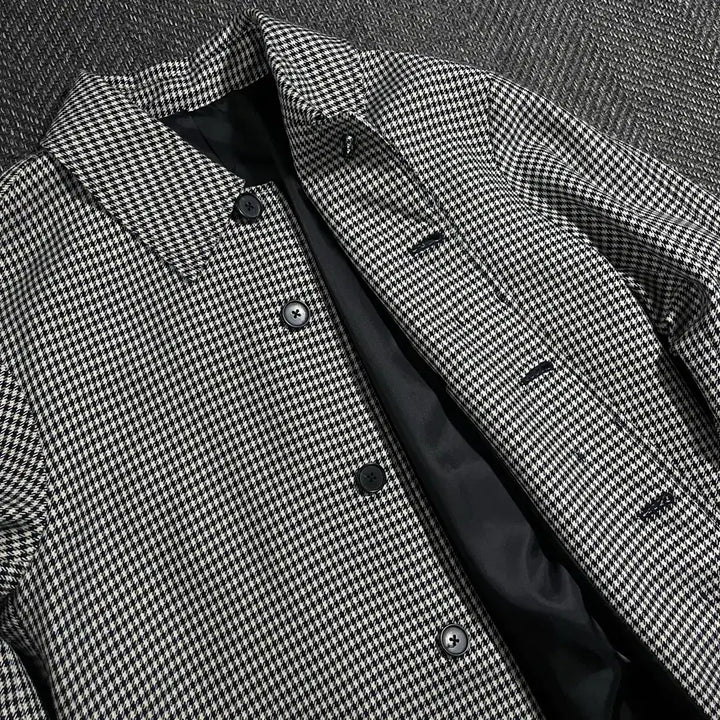 [BUNJANG] 8seconds Houndstooth Check Trench Coat / [L] 8seconds 에잇세컨즈 하운드투스 체크 트렌치 코트