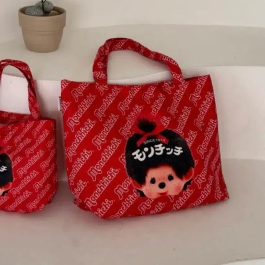 [BUNJANG] Monchhichi Red Tote Bag / 몬치치 Monchhichi 빨간색 토트백