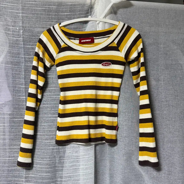 [BUNJANG] Apartment Striped Long Sleeve Shirt / 아파트먼트 스트라이프 롱슬리브