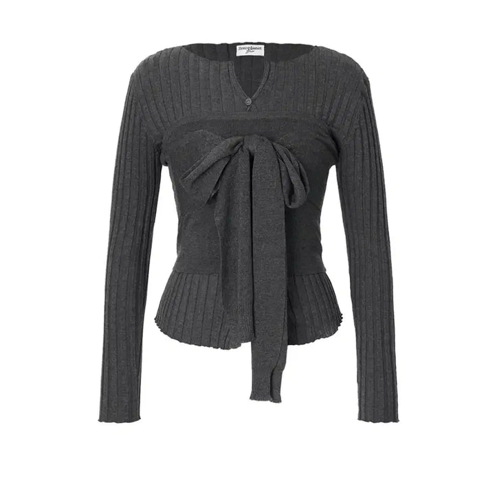 [BUNJANG] Zero Planet Selina Button Bustier Knit Set / 제로플래닛 셀리나 버튼 뷔스티에 니트 세트