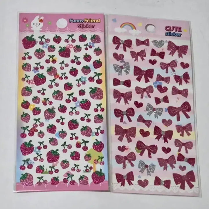[SOLD OUT] 일괄)고전 레트로 딸기,리본 스티커