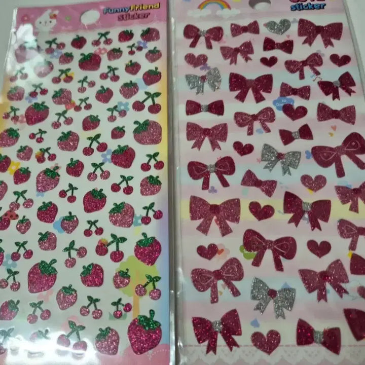 [SOLD OUT] 일괄)고전 레트로 딸기,리본 스티커