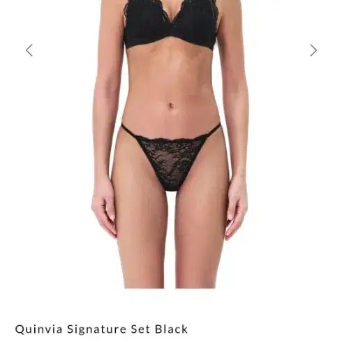 [BUNJANG] 퀸비아 란제리 세트 Quinvia Signature Set Black / 퀸비아 란제리 세트 Quinvia Signature Set Black