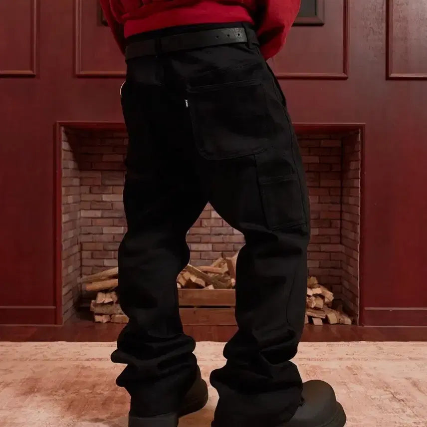[BUNJANG] Arban Ruthus Sagging Flare Pants - Solid Black / [4] 아르반 루터스 새깅 플레어 팬츠_솔리드 블랙