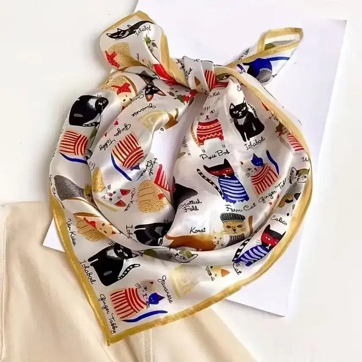 [BUNJANG] Cat White Scarf / 새상품 스카프 캣화이트