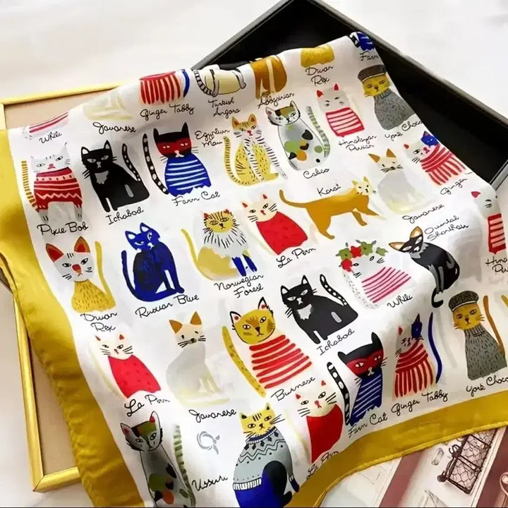 [BUNJANG] Cat White Scarf / 새상품 스카프 캣화이트