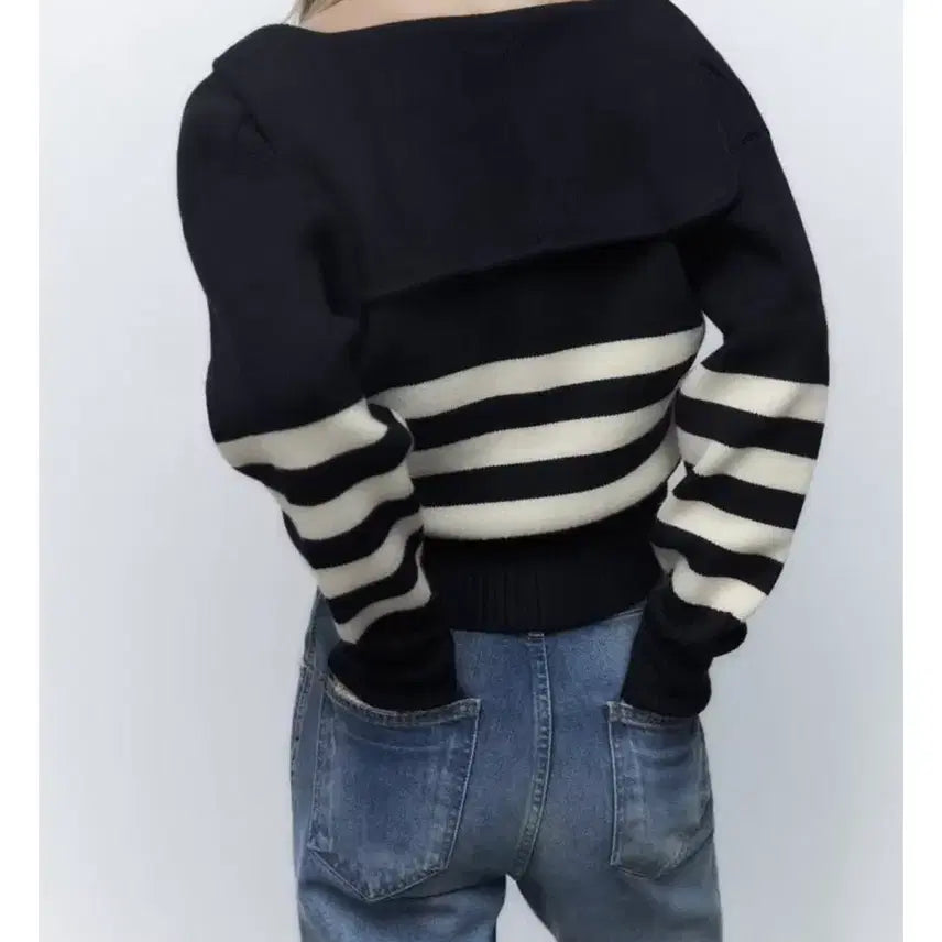 [BUNJANG] Zara Striped Zip-Up Cardigan / ZARA 스트라이프 집업 가디건