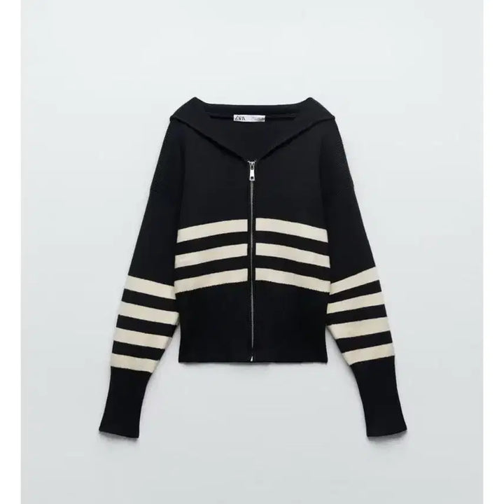 [BUNJANG] Zara Striped Zip-Up Cardigan / ZARA 스트라이프 집업 가디건