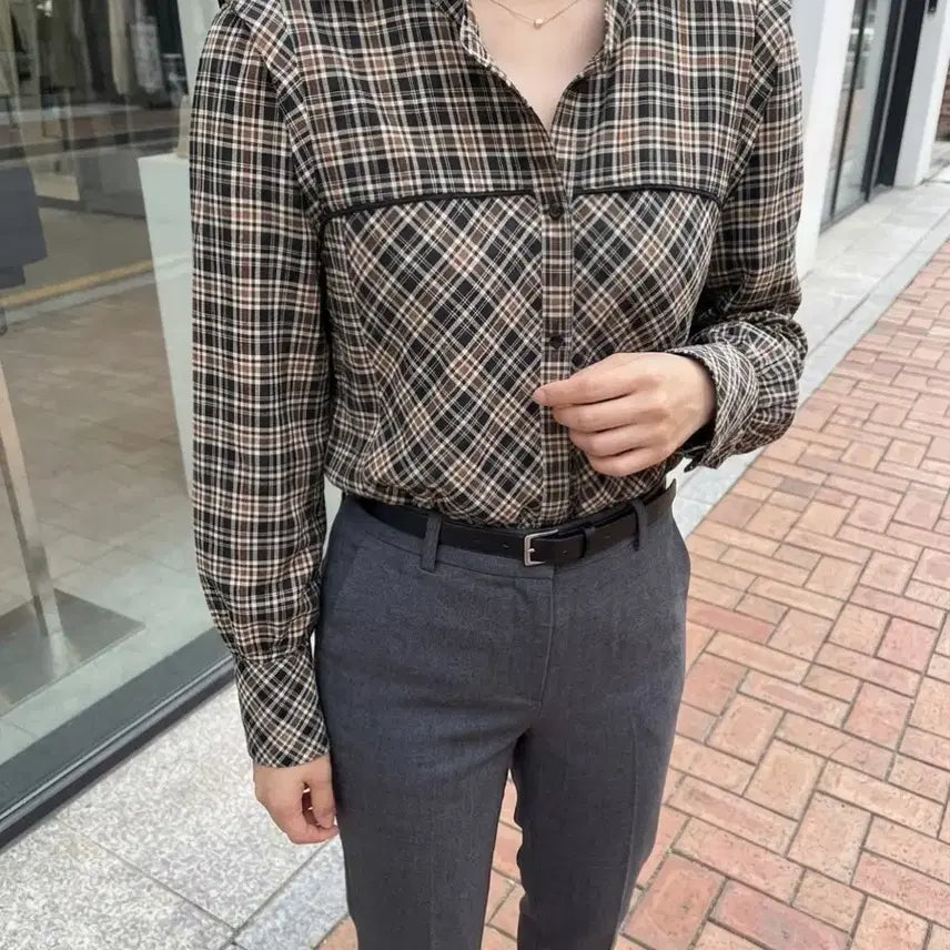 [BUNJANG] KEITH Check Blouse Shirt / KEITH 체크 블라우스 셔츠