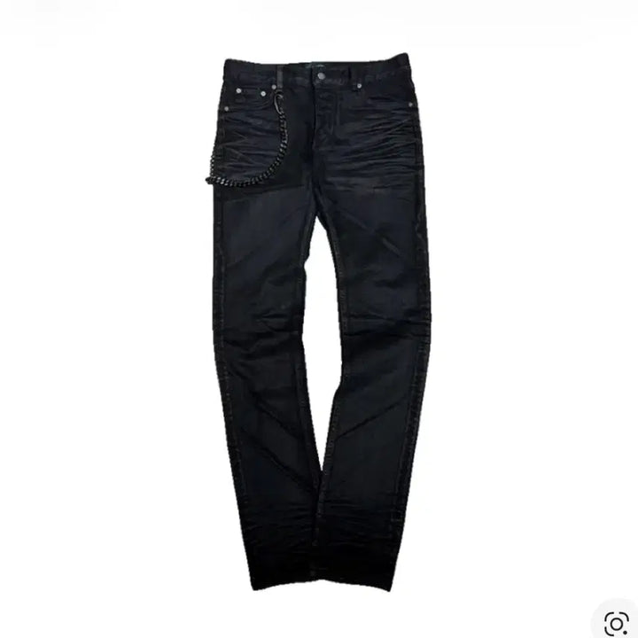 [BUNJANG] Undermycar Black Chain Wax Coated Jeans / [1] 언더마이카 블랙 체인 왁스 코팅진
