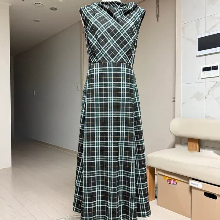 [BUNJANG] ZARA Check Pattern Sleeveless Long Dress / ZARA/자라 체크 패턴 민소매 롱 원피스
