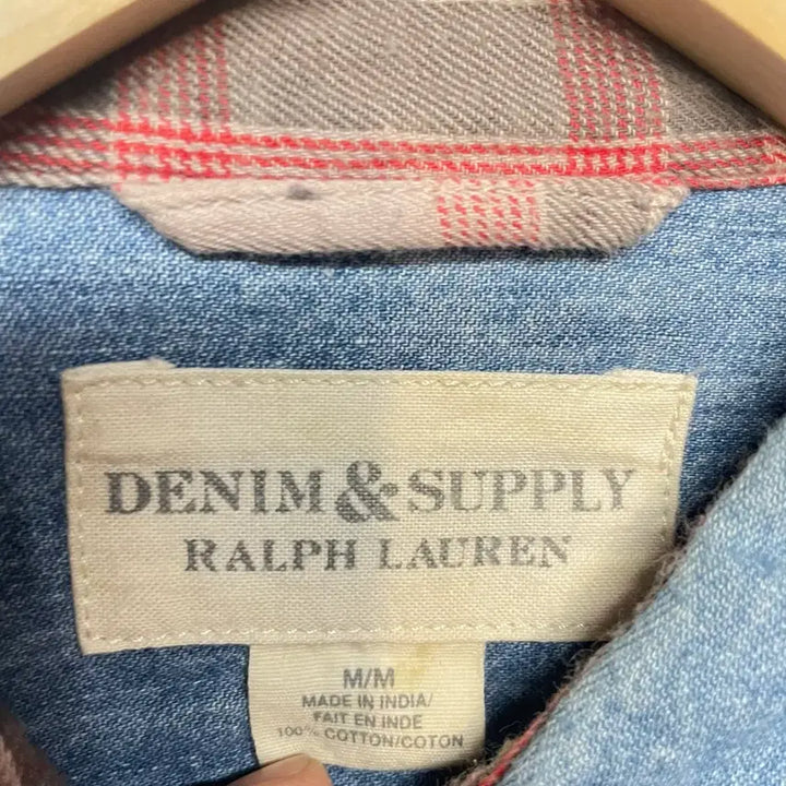 [BUNJANG] Denim &amp; Supply Denim Point Check Shirt / 데님앤서플라이 데님 포인트 체크 셔츠