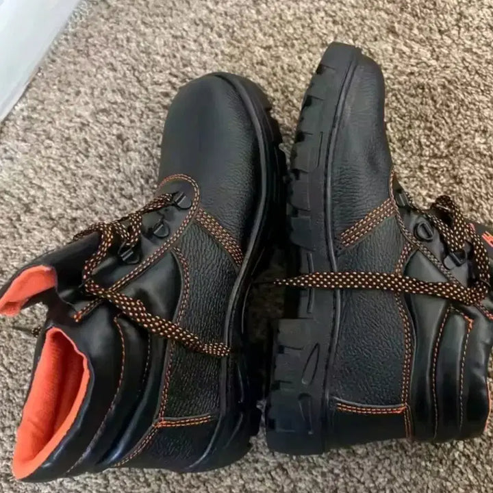 [BUNJANG] Black Steel Toe Work Boots / 블랙 안전화 작업화 워커 스타일