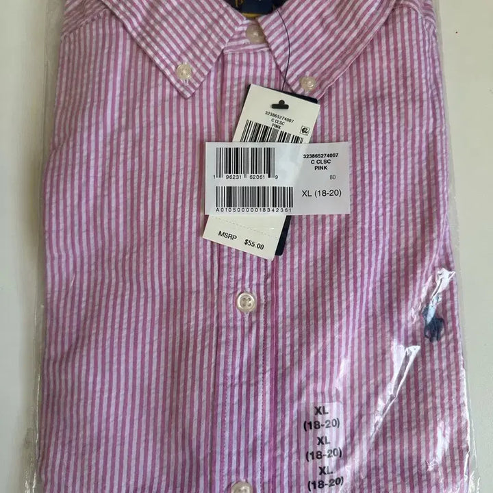 [SOLD OUT] 폴로 랄프로렌 보이즈 시어서커 반팔 셔츠 XL 미개봉 새상품