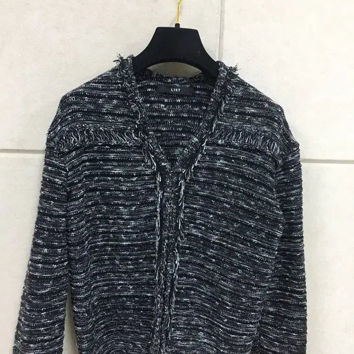 [BUNJANG] LIST Tweed Cardigan Jacket Black / LIST 리스트 트위드 가디건  자켓 블랙