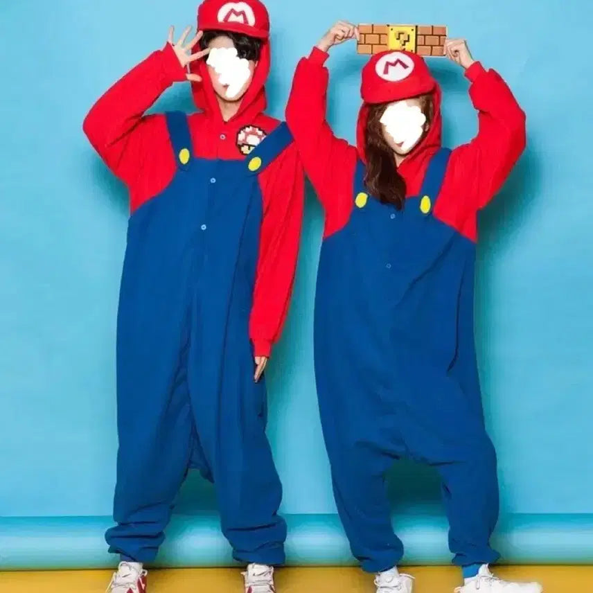 [BUNJANG] Super Mario Costume Rental - XL Size / 2벌)슈퍼마리오 잠옷 졸업사진 체육대회 반티대여