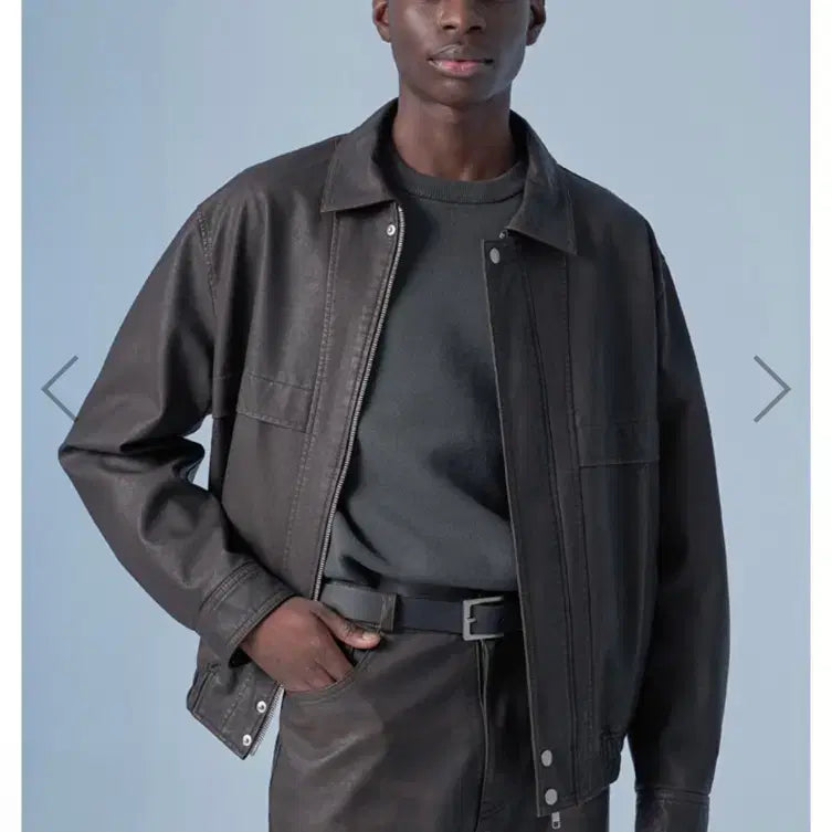 [BUNJANG] Sperone Brown Leather Jacket L / 스페로네 브라운 레더 자켓 L