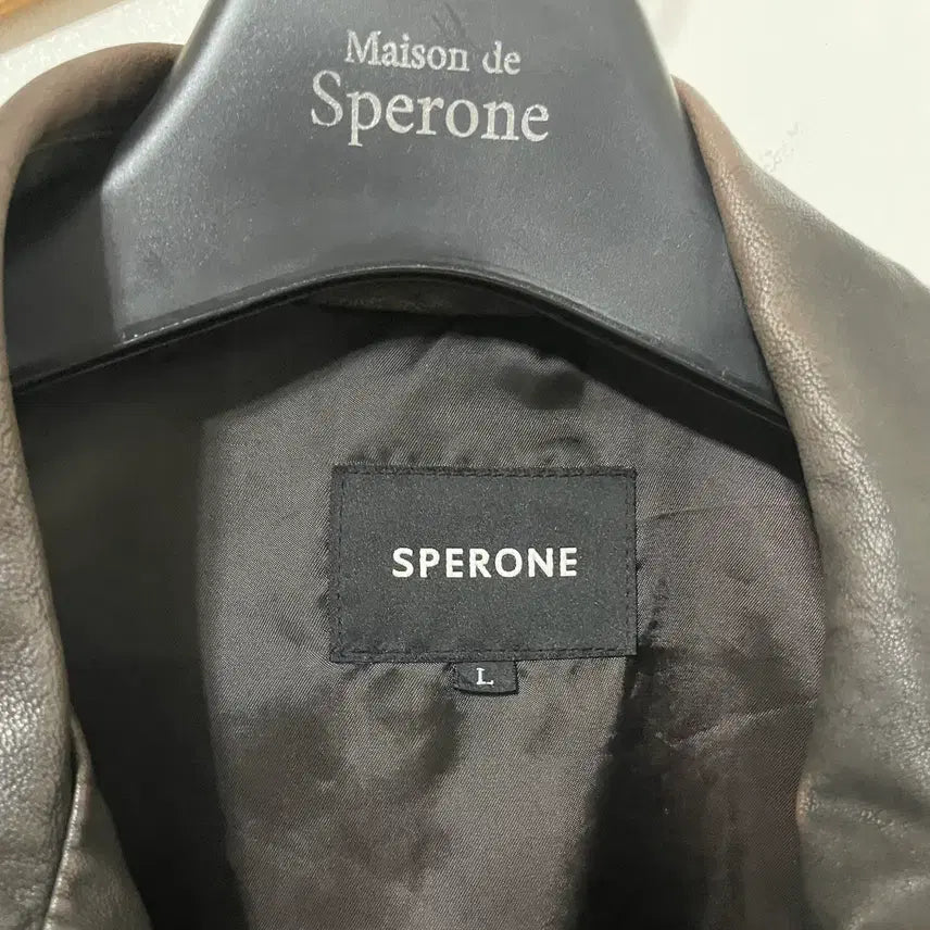 [BUNJANG] Sperone Brown Leather Jacket L / 스페로네 브라운 레더 자켓 L