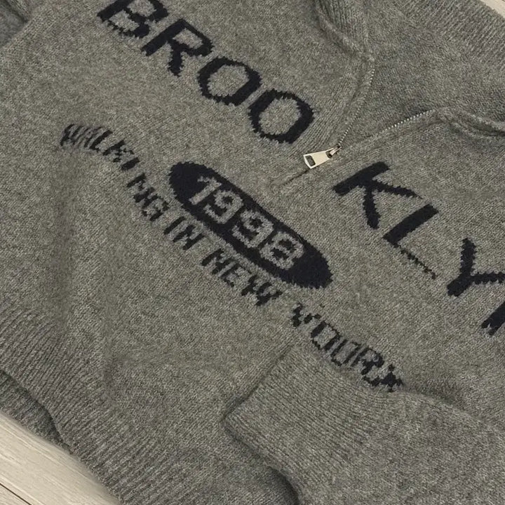 [BUNJANG] Brooklyn Gray Anorak Knit / 브루클린 그레이 회색 아노락 니트