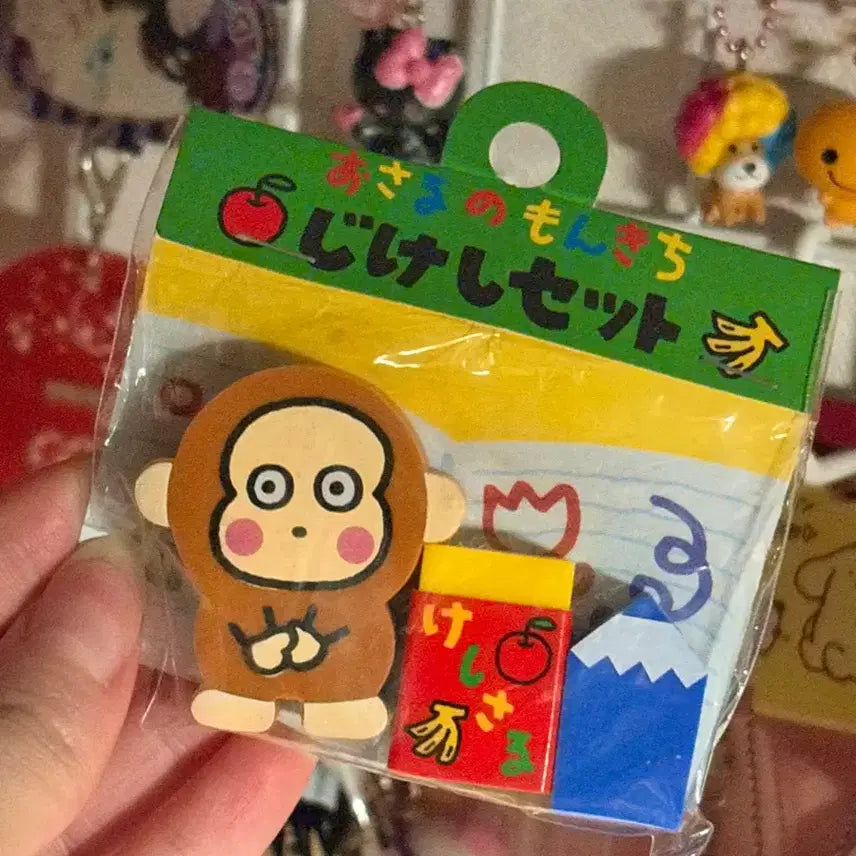 [BUNJANG] 1992 Sanrio Monkey Kichi Eraser Set / 1992년도 고전 산리오 원숭이 몽키치 지우개 세트