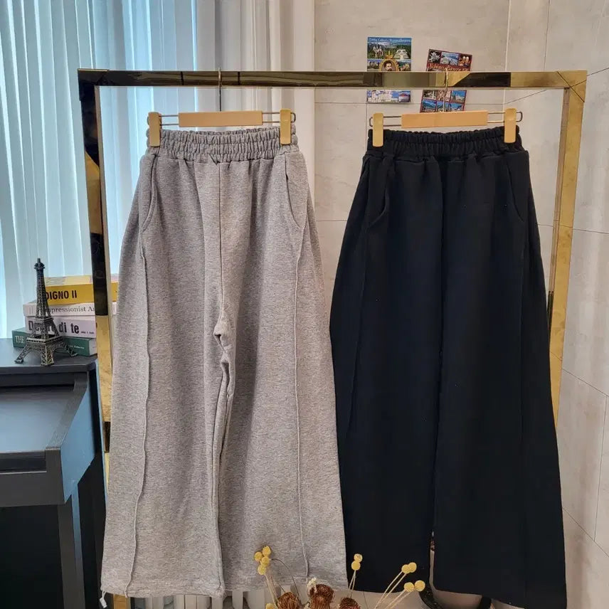 [BUNJANG] Wide Training Pants Gray/Black / 와이드 트레이닝 팬츠 회색/블랙