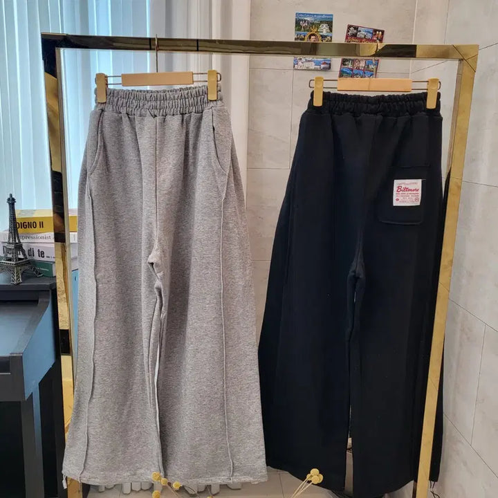 [BUNJANG] Wide Training Pants Gray/Black / 와이드 트레이닝 팬츠 회색/블랙