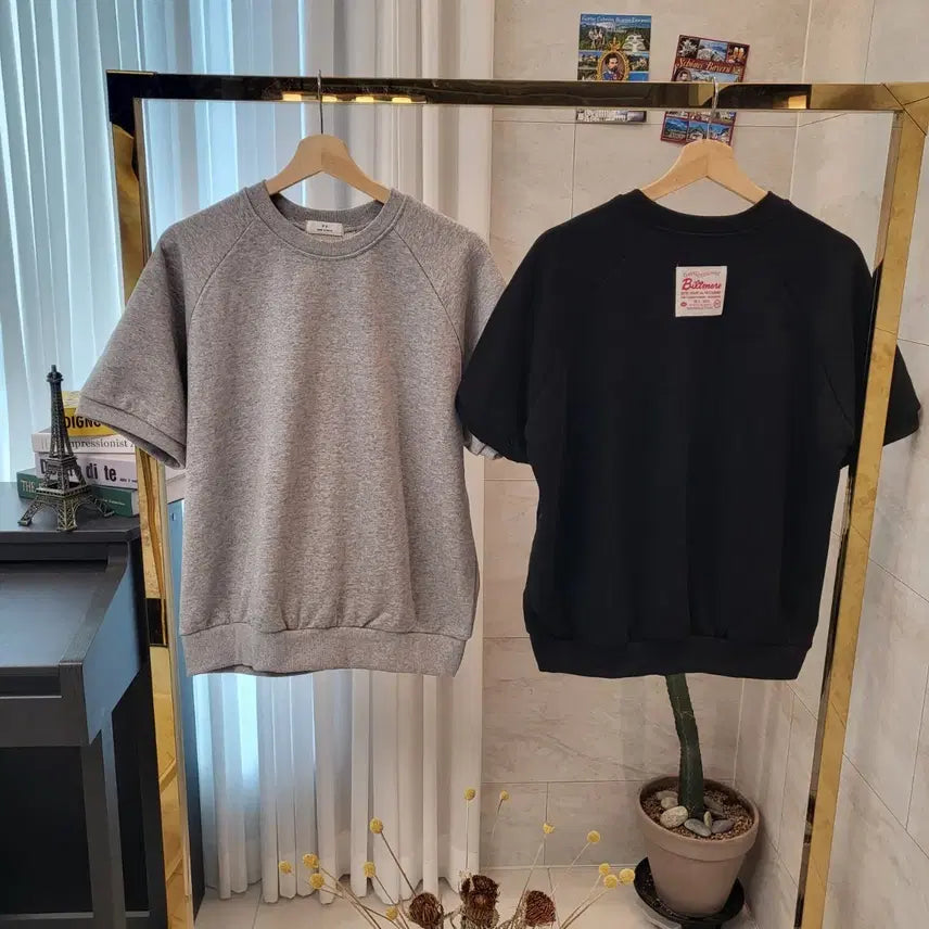 [BUNJANG] Biltmore Short Sleeve Sweatshirt / Biltmore 반팔 맨투맨 티셔츠 회색/검정